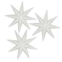 Gwiazda brokatowa biała 10cm 12szt.