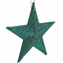 Produkt Zestaw gwiazdek brokatowych zawieszki dekoracyjne i dekoracje rozproszone szmaragd, jasnozielony 9cm/5cm 18 sztuk