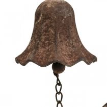 Deco dzwon antyczny metalowy dzwonek metalowa dekoracja rdzawy wys. 53 cm