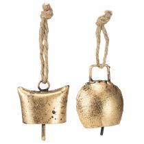 Produkt Dzwonki ozdoby choinkowe metalowe vintage złoto 5 cm 8 szt.