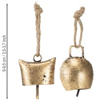 Produkt Dzwonki ozdoby choinkowe metalowe vintage złoto 5 cm 8 szt.