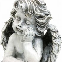 Grób anioł anioł szary grób figura dekoracja grobu 24 cm