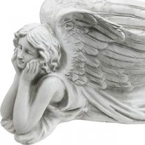 Anioł nagrobny z miską na rośliny Anioł do kąpieli dla ptaków leżący 39×18×18cm