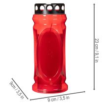 Produkt Znicz czerwony, wieczko czarne, znicz pamiątkowy 4 dni 23 cm