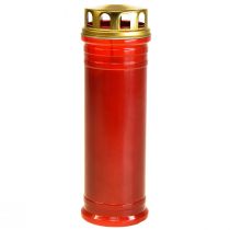 Znicz nagrobny czerwony plastikowy 5 dni Ø7,5cm W23cm
