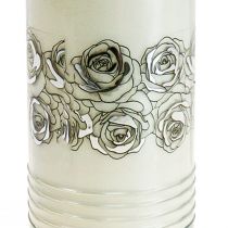 Znicze różyczki białe żałobne jasne Ø7cm W23,5cm 130h 2szt