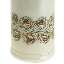 Produkt Świece nagrobne białe róże lampka żałobna lampka pamiątkowa Ø7cm W18cm 90h 2szt