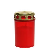 Produkt Lampka nagrobna cylindryczna czerwona Ø6cm W10cm 12 szt