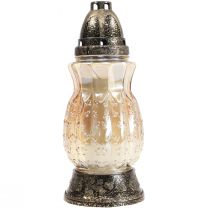 Grave light szklane wąsy róże W26cm Ø12cm przyciemniane na złoto 24-30h