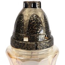 Grave light szklane wąsy róże W26cm Ø12cm przyciemniane na złoto 24-30h