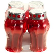 Produkt Znicze nagrobne czerwone znicze żałobne znicze Ø10cm W18cm 4 szt
