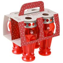 Produkt Znicze/świece czerwone, czas palenia 18 godz., Ø9 cm, wys. 19 cm, 4 sztuki