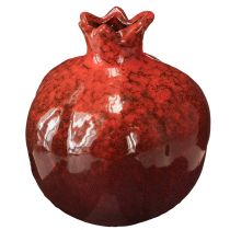 Produkt Wazon dekoracyjny granat ceramiczny czerwono-brązowy Ø10,5cm wys.12cm