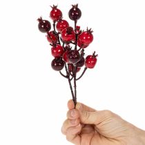 Produkt Sztuczna gałązka granatu z rozgałęzionymi łodygami jako dekoracja wazonu, 19 cm, 4 sztuki