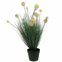 Produkt Trawa z kwiatami w doniczce sztuczna żółta 70cm