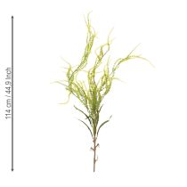 Produkt Sztuczna roślina z zielonego prosa, idealna do eleganckich dekoracji wiszących i stylowych akcentów w pomieszczeniach, 114 cm