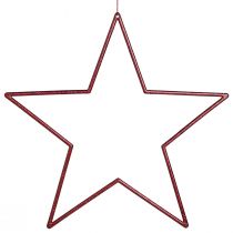 Produkt Gwiazdki dekoracyjne duże czerwone do zawieszania gwiazdek z brokatem 24cm 6 szt
