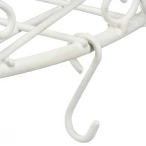 Produkt Wisząca metalowa taca z haczykami w kolorze białym Ø29,5 cm W55 cm