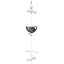 Produkt Wisząca ozdoba letnia drewniana ozdoba ptak brązowy naturalny biały 118cm