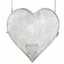 Produkt Wisząca dekoracja druciane serce, świecznik na tealighty do zawieszenia 29×27,5cm