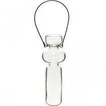 Produkt Mini szklane wazony do zawieszania szklanej dekoracji z drucianym wieszakiem H14cm 4szt