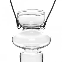 Mini szklane wazony wiszące wazon metalowy wspornik dekoracja szklana H10,5cm 4szt