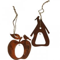 Produkt Deco wieszak metalowy jabłko gruszka dekoracja patyna 23/24cm 2szt