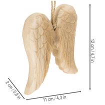 Produkt Drewniana zawieszka w kształcie skrzydła anioła do powieszenia na ścianie, 12 cm
