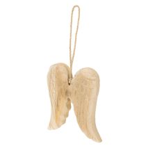 Produkt Drewniana zawieszka w kształcie skrzydła anioła do powieszenia na ścianie, 12 cm