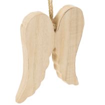 Produkt Drewniana zawieszka w kształcie skrzydła anioła do powieszenia na ścianie, 12 cm