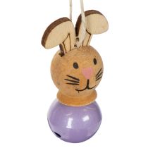 Produkt Drewniane zawieszki w kształcie zajączka wielkanocnego na wiosnę i choinkę wielkanocną, 4 cm, 12 sztuk