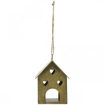 Produkt Wieszak świąteczny metalowy domek vintage złoty wys.9,5cm 3szt