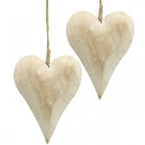 Produkt Serce drewniane, dekoracyjne serce do zawieszenia, dekoracja serca W16cm 2 szt