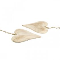 Produkt Serce drewniane, dekoracyjne serce do zawieszenia, dekoracja serca W16cm 2 szt