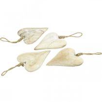 Produkt Drewniane serce, ozdobne serce do zawieszenia, dekoracja serca wys. 10cm 4 szt