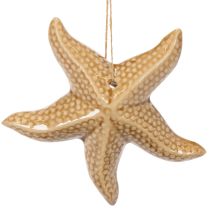 Produkt Ceramiczna dekoracja w kształcie rozgwiazdy do zawieszenia, w morskim stylu, letnia ozdoba do domu, 12 cm, 2 sztuki