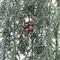 Gałązka bożonarodzeniowa do wieszania szyszek sosnowych ośnieżona 110cm