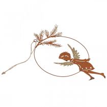 Produkt Anioł pierścień ozdobny rdza metalowa dekoracja świąteczna 23,5x16,5cm 3 szt