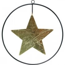 Ozdoba świąteczna zawieszka gwiazda złota czarna 12,5cm 3szt