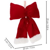 Produkt Dekoracyjna kokarda flanelowa z pluszowym wykończeniem do zawieszania, 25 cm