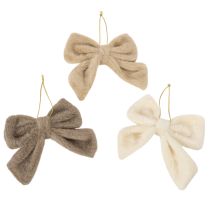 Produkt Dekoracyjna pluszowa kokarda z zawieszką, 16cm, 3 sztuki