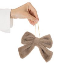 Produkt Dekoracyjna pluszowa kokarda z zawieszką, 16cm, 3 sztuki