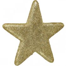 Ozdoba świąteczna zawieszka gwiazdka złota brokat 18,5cm 4szt