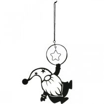 Produkt Dekoracja ścienna metalowa czarna gwiazda gnom 15×17cm 3 szt