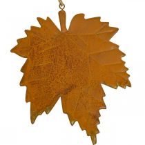 Dekoracja jesienna liście metaliczne rdzawe liście klonu 6 sztuk