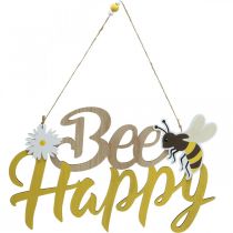 Dekoracyjny znak pszczoła &quot;Bee Happy&quot; letnia dekoracja drewno 31×18cm 2szt