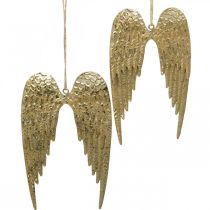 Anioł Skrzydło Deco Wisiorek Boże Narodzenie Złoty 14,5 × 9 cm 4szt