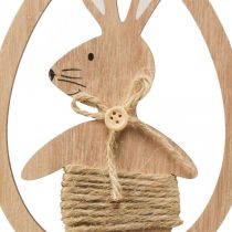 Zawieszka dekoracyjna drewniana Wielkanocna ozdoba królik w jajku 9×1,5×23cm 6szt