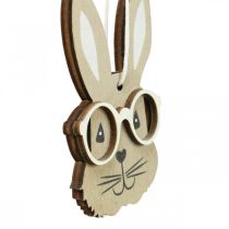 Drewniana zawieszka królik w okularach marchewkowy brąz beżowy 4×7,5cm 9szt