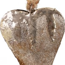 Produkt Dekoracja wisząca metalowe serca dekoracja serca srebrne 11cm 3szt